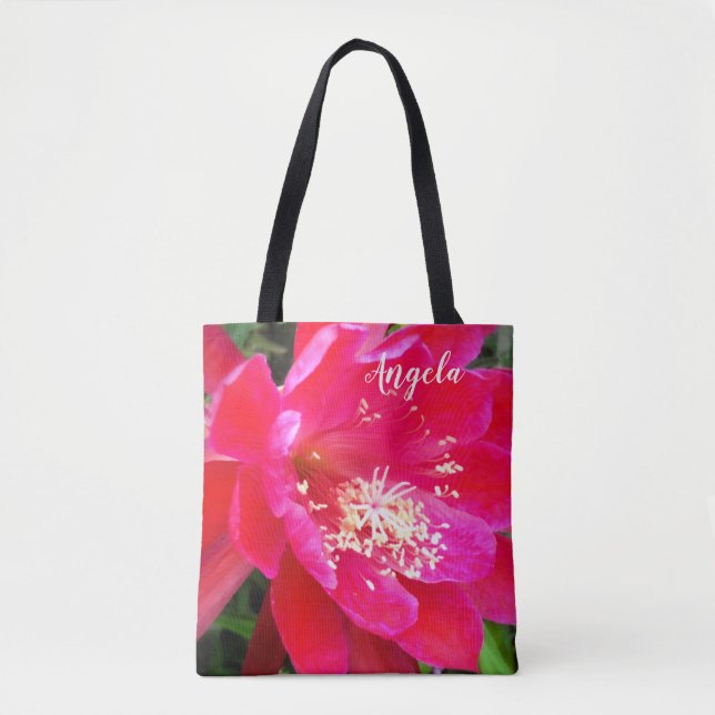 Tropical Pink Flower Photo Tote Bag (Front)