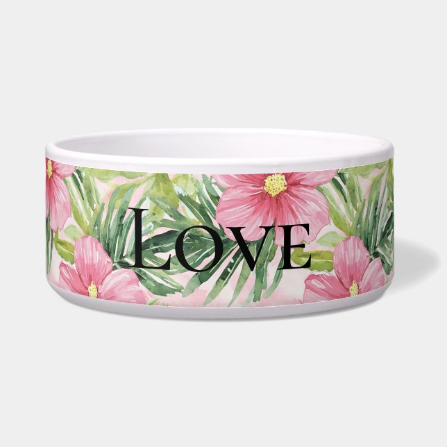Tropical Pink Flowers Bowl (Front)