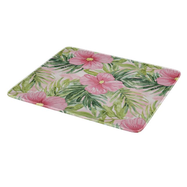 Tropical Pink Flowers   Cutting Board (Corner)