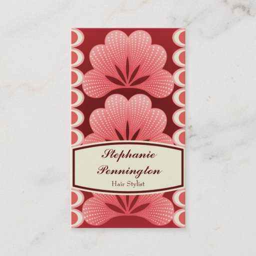 Customizable Tropical pink flowers hair stylist business cards