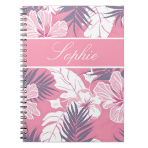 Tropical pink flowers hibiscus Personalized