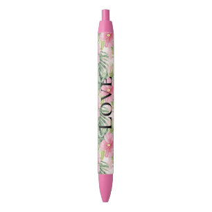 Tropical Pink Flowers Pen