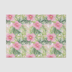 Tropical Pink Flowers Tissue Paper