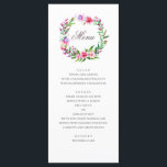 Tropical pink flowers. Watercolor floral wedding Menu<br><div class="desc">Watercolor pink tropical floral wedding menu. Suitable for birthday,  anniversary and any other party. Please contact me if you need additional items.</div>