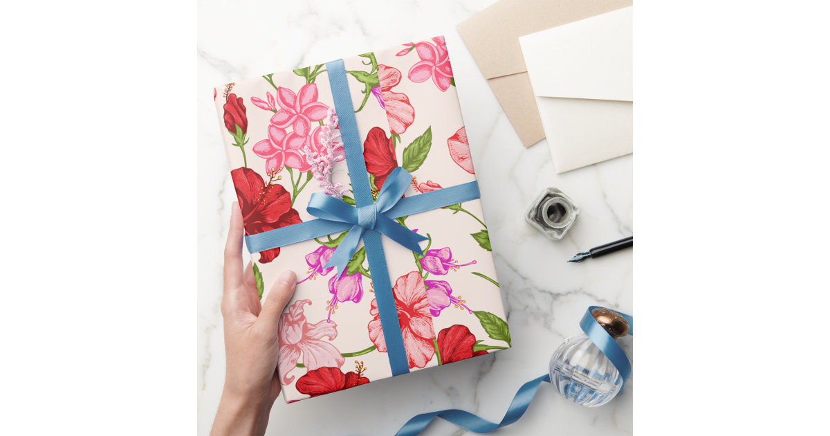 Pink Flowers Wrapping Paper