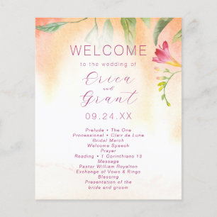Tropical Pink Freesia Watercolor Wedding Budget
