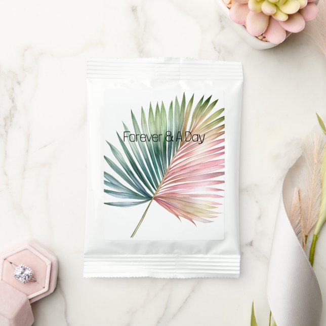 Tropical Pink Green Leaf Wedding Margarita Drink Mix (Wedding)
