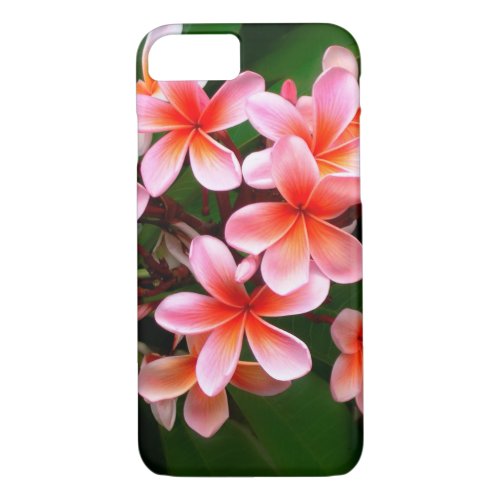 Tropical Pink Green Plumeria Flower Floral Photo iPhone 87 Case