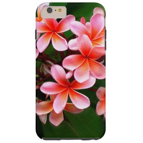 Tropical Pink Green Plumeria Flower Floral Photo Tough iPhone 6 Plus Case