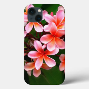 Tropical Pink Green Plumeria Flower Floral Photo iPhone 13 Case
