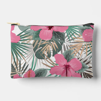 Tropical Pink Hibiscus Accessory Pouch