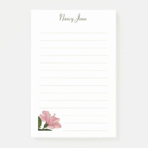 Tropical Pink Hibiscus Floral Photography Post_it Notes