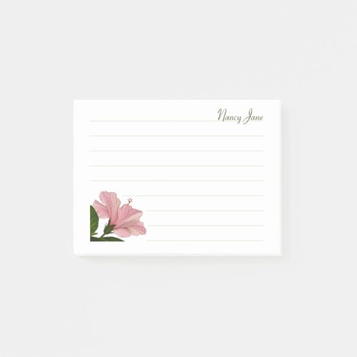 Tropical Pink Hibiscus Floral Photography Post_it Notes