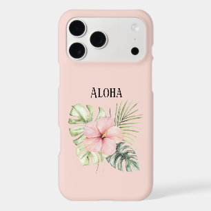 Tropical Pink Hibiscus Flower Leaves Aloha iPhone 17 Pro Max Case