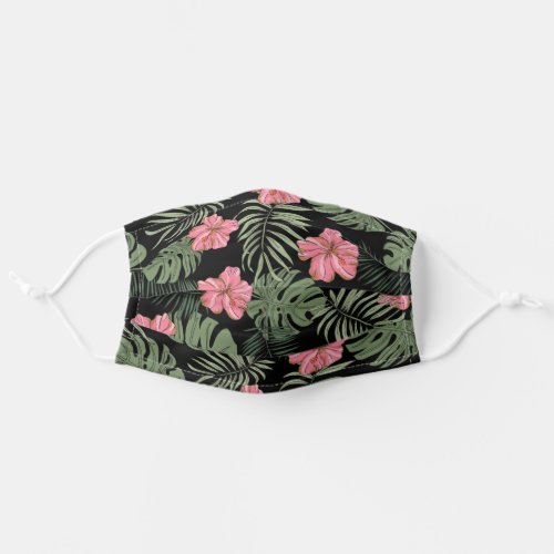 Tropical Pink Hibiscus Flower Pattern Adult Cloth Face Mask