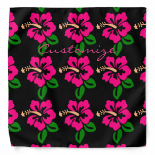 Tropical Pink Hibiscus Flower Thunder_Cove Bandana