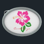 Tropical Pink Hibiscus Flower Thunder_Cove  Belt Buckle<br><div class="desc">Tropical Pink Hibiscus Flower,   personalize by adding your name or message</div>