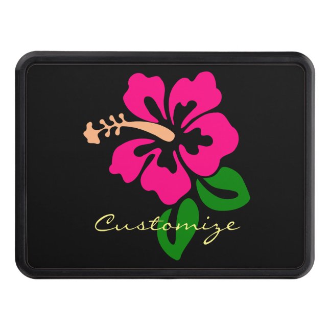 Tropical Pink Hibiscus Flower Thunder_Cove Hitch Cover (Front)