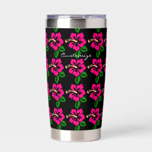 Tropical Pink Hibiscus Flower Thunder_Cove Insulated Tumbler