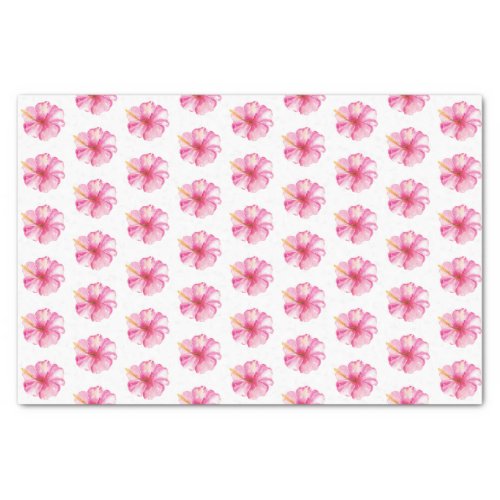 Tropical Pink Hibiscus Flower Tissue Paper