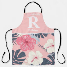 Tropical pink hibiscus personalized