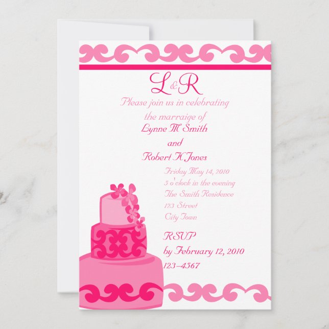 Tropical Pink Invitation (Front)