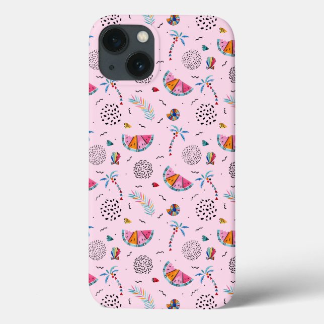 Tropical Pink Memphis Style Pattern Case-Mate iPhone Case (Back)