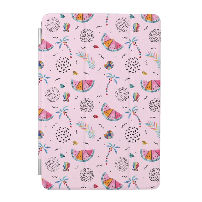 Tropical Pink Memphis Style Pattern iPad Mini Cover (Front)