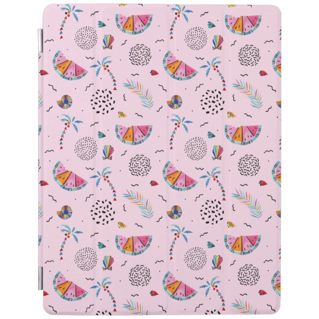 Tropical Pink Memphis Style Pattern iPad Smart Cover (Front)