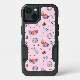 Tropical Pink Memphis Style Pattern iPhone 13 Case