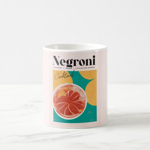 Tropical Pink Negroni Cocktail Retro Coffee Mug