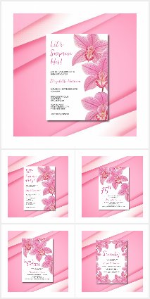 Tropical Pink Orchid Floral Birthday