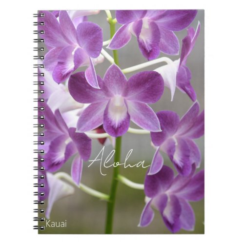 Tropical Pink Orchid Flowers Kauai Notebook