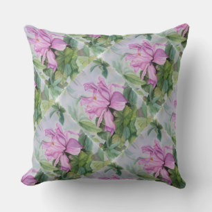 TROPICAL PINK ORCHID PATIO PILLOW