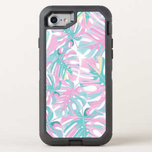 Tropical Pink Palm Leaves OtterBox Defender iPhone SE/8/7 Case