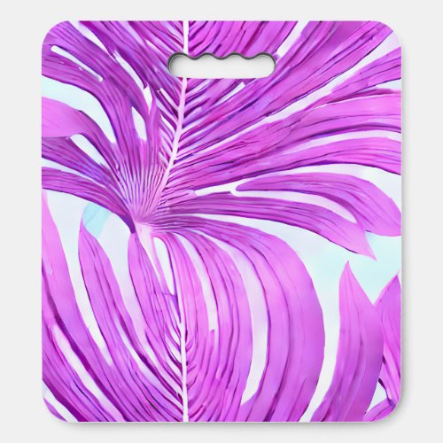 Tropical Pink Palm Tree Leaves Pattern  Seat Cushion