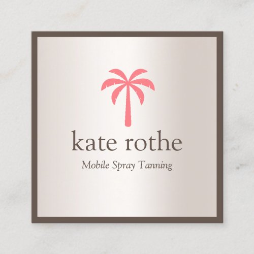 Tropical  Pink Palm Tree Mobile Spray Tan Calling Card