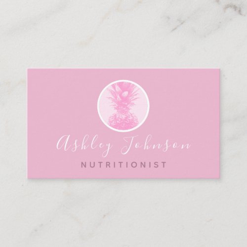 Tropical Pink Pineapple Exotic Fruit Nutritionist Business Card