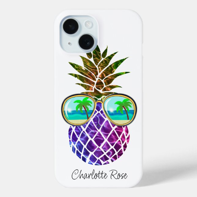 Tropical pink purple pineapple Case-Mate iPhone case (Back)
