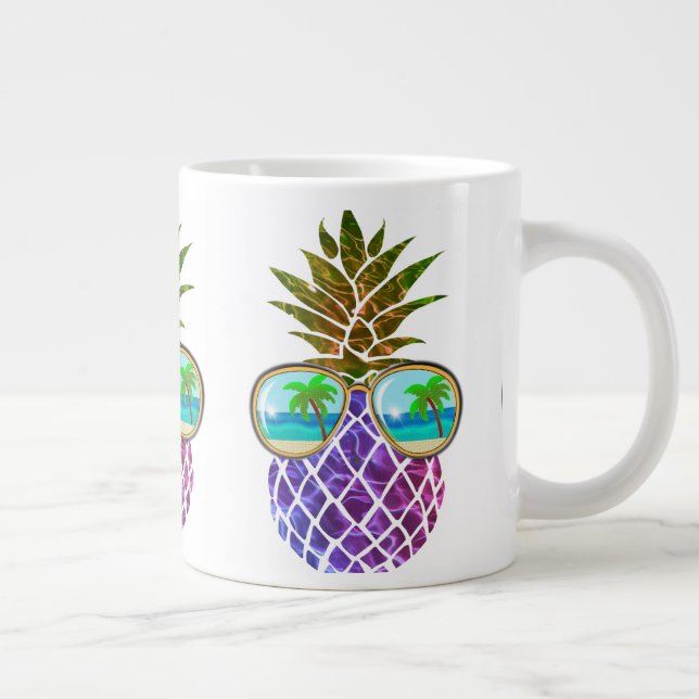 Tropical pink purple pineapple giant coffee mug (Right)