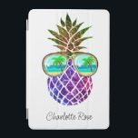 Tropical pink purple pineapple iPad mini cover<br><div class="desc">Tropical pink purple pineapple ipad mini - Meet our adorable purple pineapple, rocking a pair of cool sunglasses with a beachy twist! In the reflection of the shades, you'll find a serene beach scene complete with sparkling water and a swaying palm tree. The pineapple's unique purple hue mirrors the shimmering...</div>