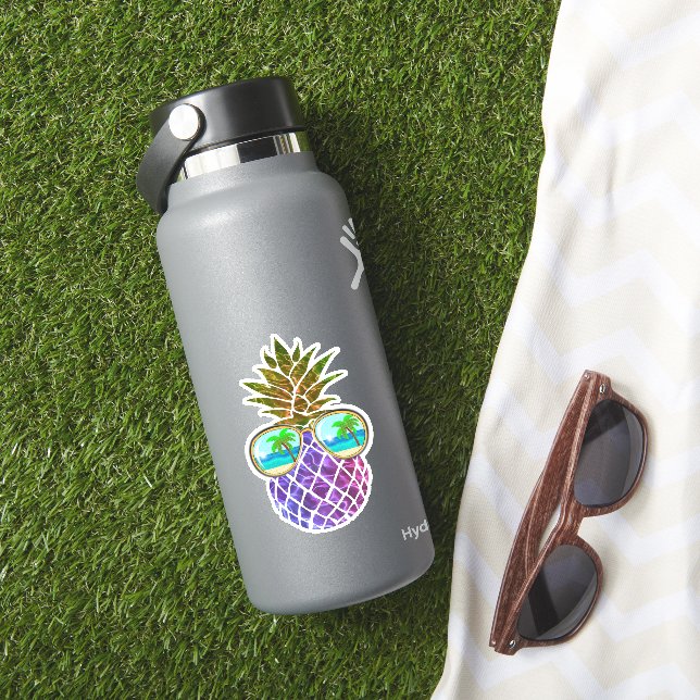 Tropical pink purple pineapple sticker (HydroFlask Insitu)
