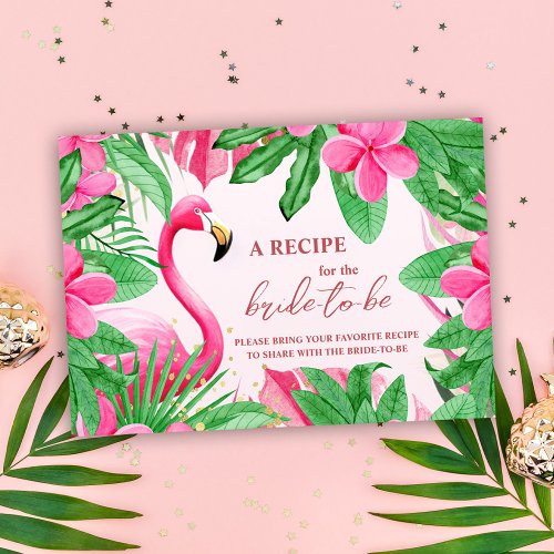 Tropical Pink Summer Bridal Shower Enclosure Card