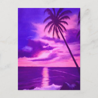 Tropical Pink Sunset Postcard