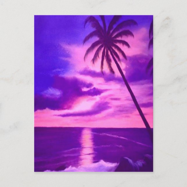 Tropical Pink Sunset Postcard (Front)