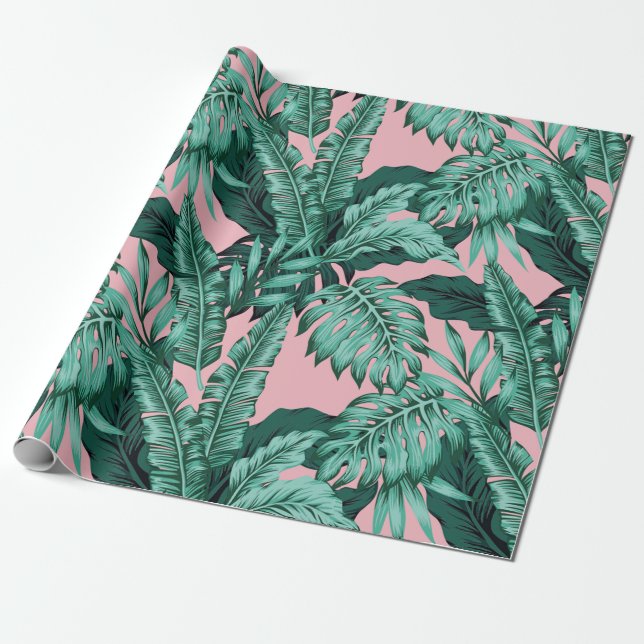 Tropical Pink Wrapping Paper (Unrolled)