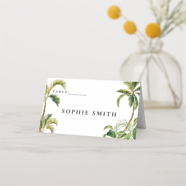 Tropical Place Cards Name Cards (Front)