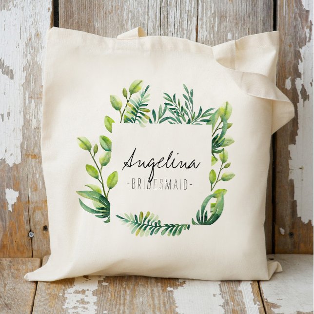 Tropical Plam Leaf Bridesmaid Favor Tote Bag (Creator Uploaded)