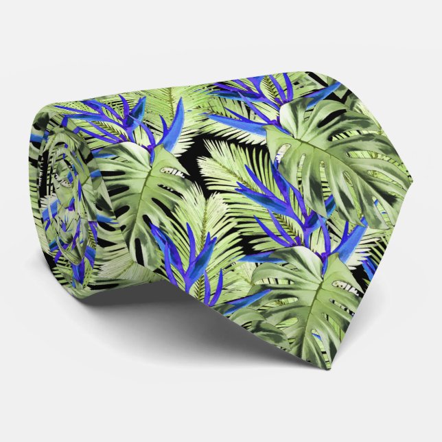 Tropical plant 2 neck tie (Rolled)