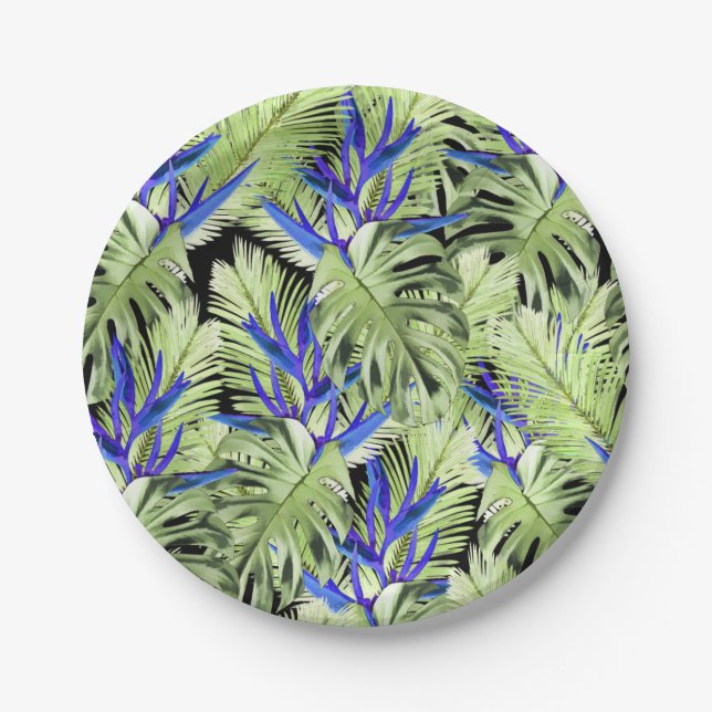 Tropical plant 2 paper plates (Front)